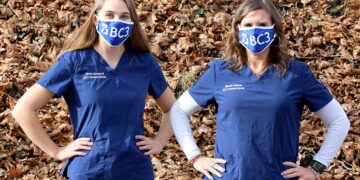 Butler County Community College Nursing, R.N., students Olivia Girdwood, of Portersville, left, and Marcie
Delaney, of Zelienople, have been selected as 2021 Health Care Students of the Year by the Butler County Health
Care Consortium. They are shown Tuesday, Dec. 15, 2020, in Butler.