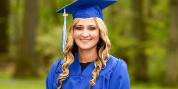 Caitlyn Kaufman is shown prior to Butler County Community College’s commencement in this Wednesday, May 16, 2018, file photo. Kaufman, a graduate of BC3’s Nursing, R.N., program, was shot and killed Dec. 3 in Nashville, Tenn. A legacy scholarship established Dec. 17 to honor her memory has exceeded $13,000.