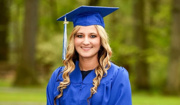 Caitlyn Kaufman is shown prior to Butler County Community College’s commencement in this Wednesday, May 16, 2018, file photo. Kaufman, a graduate of BC3’s Nursing, R.N., program, was shot and killed Dec. 3 in Nashville, Tenn. A legacy scholarship established Dec. 17 to honor her memory has exceeded $13,000.