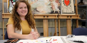 Julianna Bonnett, 19, of Zelienople, earned an associate degree in graphic design at BC3 @ Cranberry in Cranberry Township and is the youngest graduate in Butler County Community College’s Class of 2021 by 12 days. Bonnett, shown Friday, May 14, 2021, is also among the 70 percent of graduates in BC3’s Class of 2021 who will graduate debt-free.