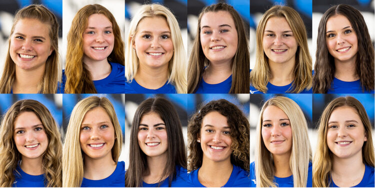 This is a composite photograph of BC3 volleyball team