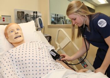student in BC3 @ Brockway’s Nursing, R.N., career program is shown with a simulated patient at BC3 @ Brockway in a February 2020 file photo. A nursing information session will be held from 5:30 p.m. to 6:30 p.m. Sept. 1 at BC3 @ Brockway, 1200 Wood St., Suite D, Brockway.