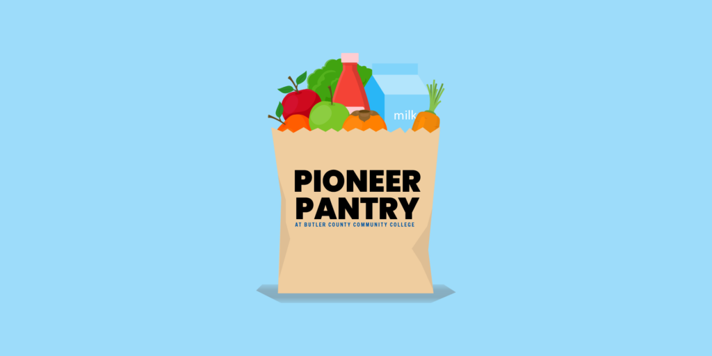 graphic of a grocery bag with "Pioneer Pantry