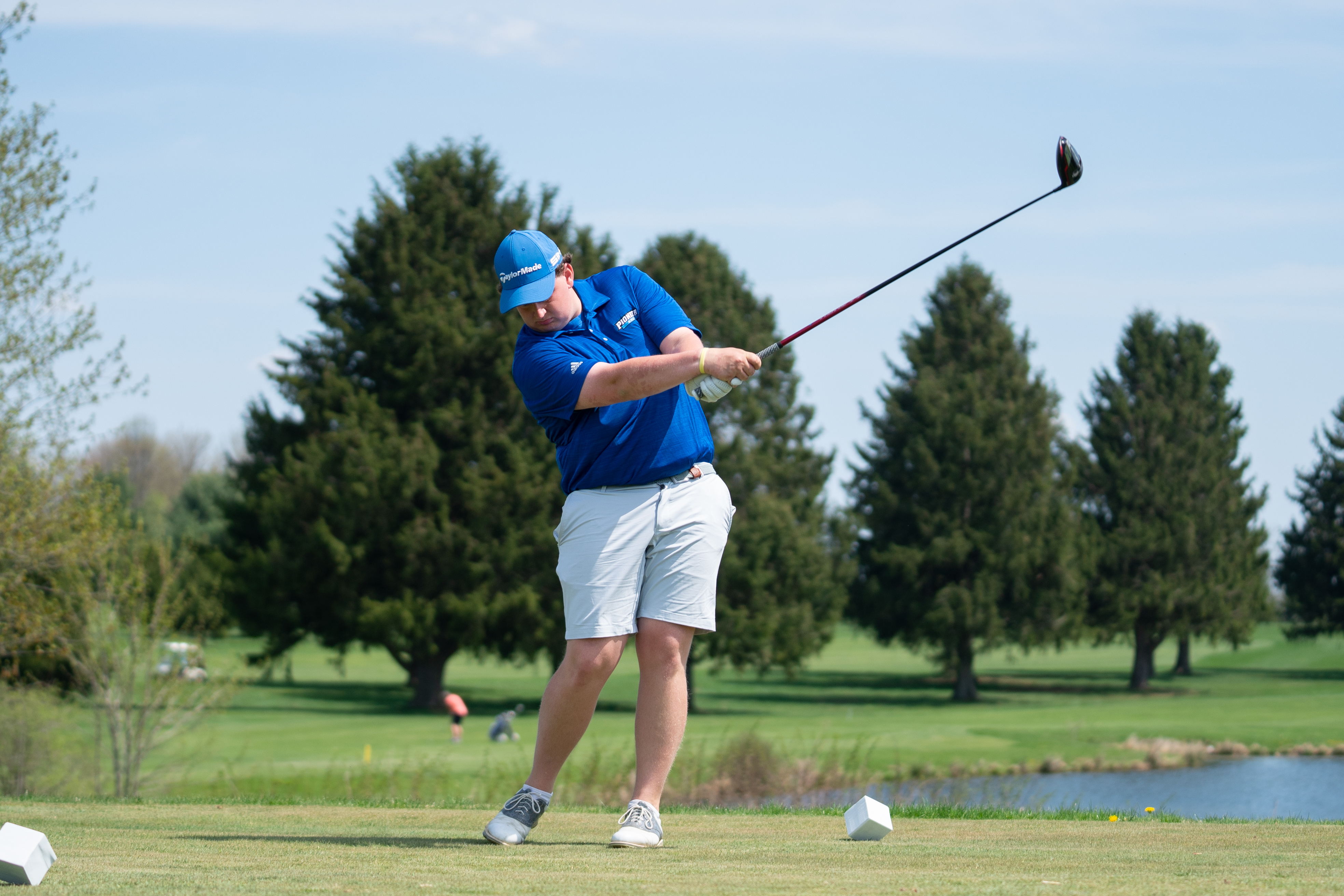 Liam Kosior, a sophomore on the Butler County Community College golf team, shot a 71 on Wednesday in the second round of the National Junior College Athletic Association Division III national championship tournament in Chautauqua, N.Y. The Neshannock High School graduate is among the 98 golfers competing for All-American status on the par-72 Chautauqua Golf Club Lake Course. Kosior is shown in a Friday, April 21, 2023, file photo at Lake Arthur Golf Club.