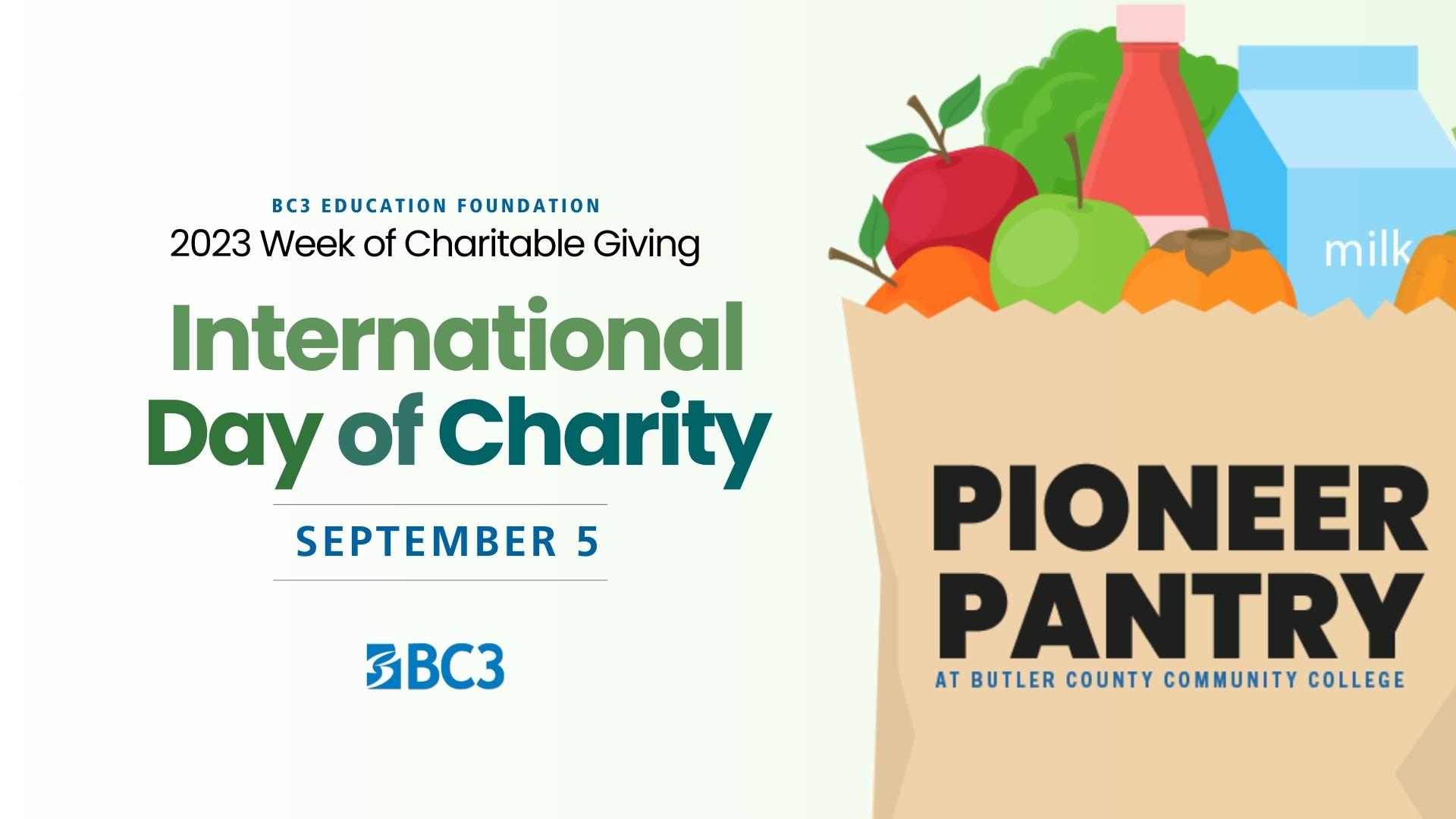 bc3 week of charitable giving international day of charitable giving pioneer pantry